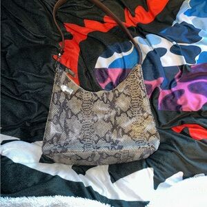 Tignanello Black and Cream Snakeskin Pattern Bag